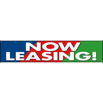 Image for Horizontal Now Leasing! Banner, Blue/red/green, 20' X 4' from HD Supply