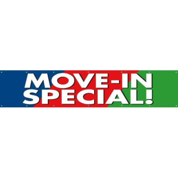 Image for Horizontal Move In Special Banner, Blue/Red/Green, 20' x 4' from HD Supply