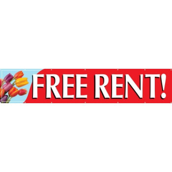 Image for Horizontal Free Rent Banner, Tulips, 20' x 4' from HD Supply