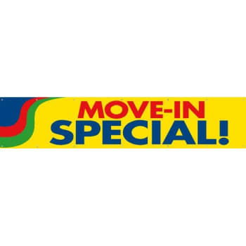 Horizontal Move In Special Banner, Yellow, 20' X 4'