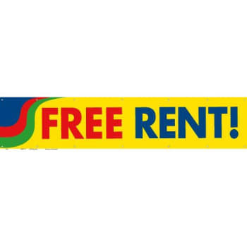 Image for Horizontal Free Rent Banner, Yellow, 20' x 4' from HD Supply