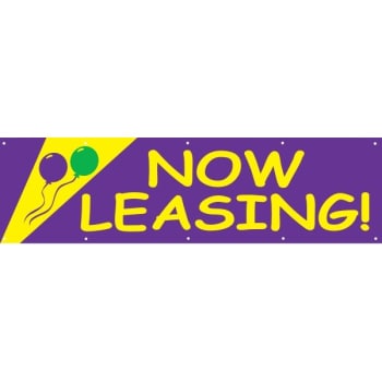 Image for Horizontal Now Leasing Banner, Festive, 15' X 4' from HD Supply