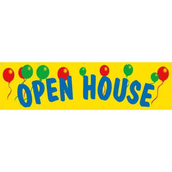 Image for Horizontal Open House Banner with Balloons, 15' x 4' from HD Supply
