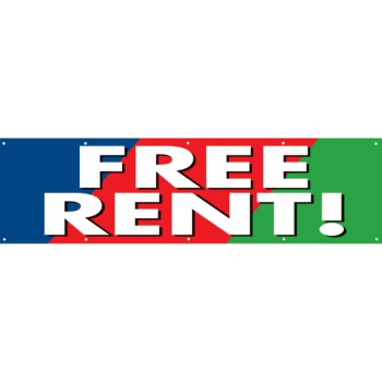 Image for Free Rent Horizontal Banner, Blue/red/green, 15' X 4' from HD Supply