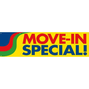 Image for Horizontal Move In Special Banner, Yellow, 15' x 4' from HD Supply
