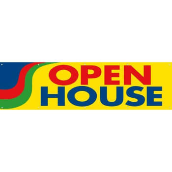 Image for Horizontal Open House Banner, Yellow, 15' x 4' from HD Supply