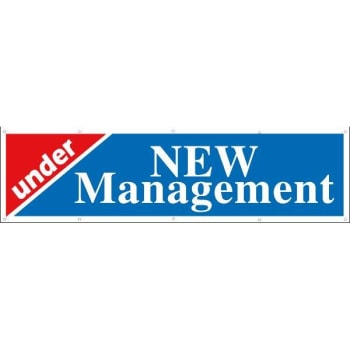 Image for Horizontal Under New Management Banner, Red/blue, 15' X 4' from HD Supply