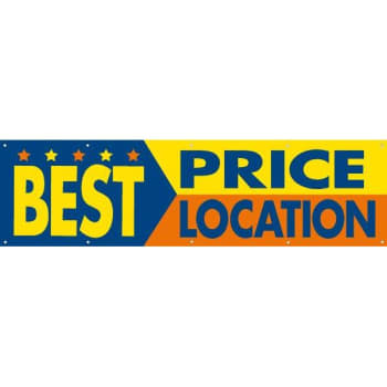 Image for Horizontal Best Price Best Location Banner, 15' x 4' from HD Supply