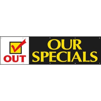 Image for Check Mark Out Our Specials Horizontal Banner, 15' x 4' from HD Supply