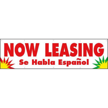 Image for Horizontal Now Leasing Se Habla Espanol Banner Attention Getting Colors 15' X 4' from HD Supply