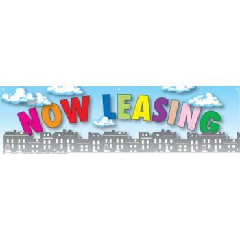 Image for Horizontal Now Leasing Banner, Stock, 15' x 4' from HD Supply