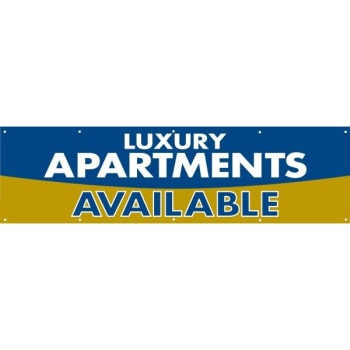 Image for Luxury Apartments Available Horizontal Banner, 15' X 4' from HD Supply