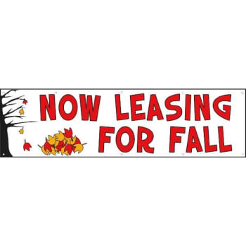 Image for Horizontal Now Leasing For Fall Banner With Autumn Leaves, 15' X 4' from HD Supply