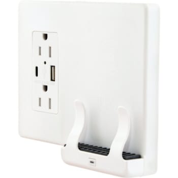 Image for Hubbell® Qi Certified 15 Amp 125 Volt Duplex Power Standard W/ Usb Type A And C Ports (White) from HD Supply