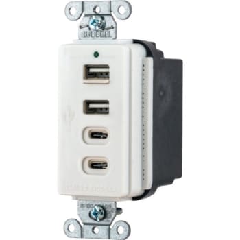 Image for Hubbell® 5 Amp 5 Volt Duplex Standard Outlet W/ Type A And C Usb Charger (White) from HD Supply