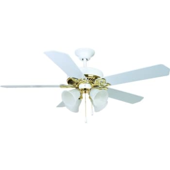 Seasons 269258 Camarillo Ceiling Fan 5 Blades 4 Bulbs White