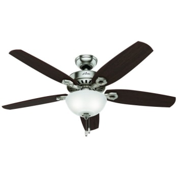 Hunter® Builder Deluxe 52 in Ceiling Fan w/ Light (Brushed Nickel)