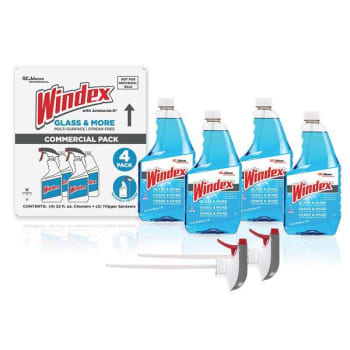 Windex Glass & More Multi-Surface Streak-Free Commercial Cap Bottles Case Of 4