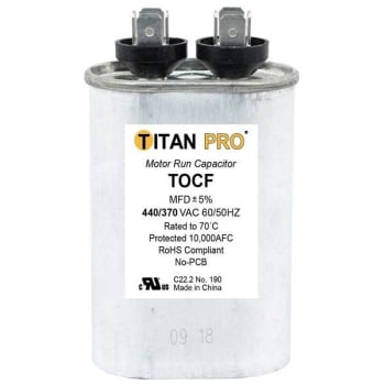 Image for Packard Titan Pro Run Capacitor 15 Mfd 440/370 Volt Oval from HD Supply