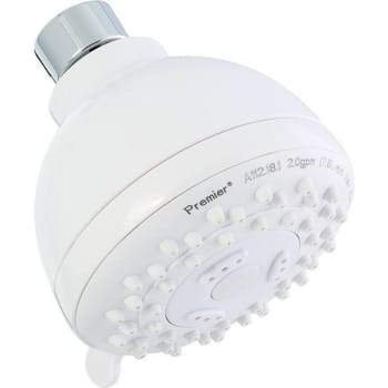 Image for Premier 3-Spray Patterns 4.5 In Wall Mount Fixed Showerhead In White from HD Supply