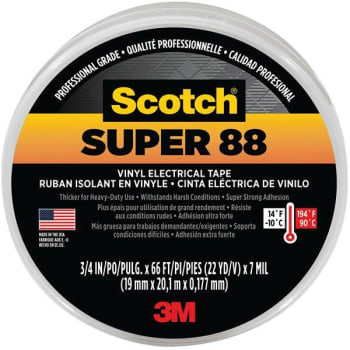 Image for Scotch 3/4 In X 66 Ft Super 88 Vinyl Electrical Tape, Black from HD Supply