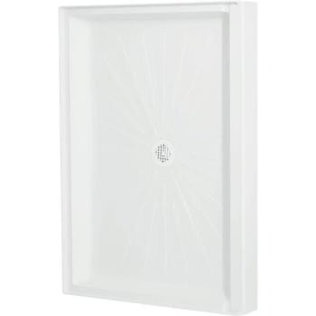 Image for Mustee Durabase 48 In X 34 In Threshold Alcove Shower Pan W/Center Drain, White from HD Supply