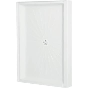 Mustee Durabase 48 In X 34 In Threshold Alcove Shower Pan W/center Drain, White