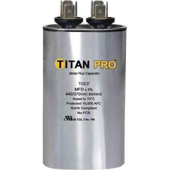 Image for Titan Run Capacitor 40 Mfd 440/370-Volt Oval from HD Supply