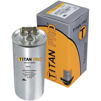 Packard Titan Pro Run Capacitor 70+7.5 Mfd 440/370-Volt Round