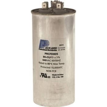 Image for Packard Titan 440/370-Volt 80+5 Mfd Round Pro Run Capacitor from HD Supply