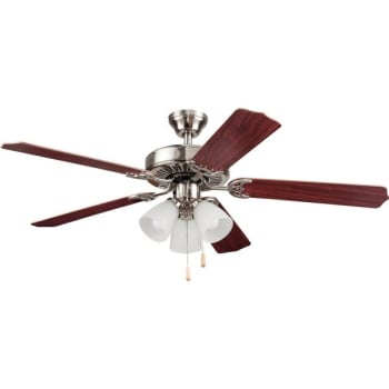 Seasons® 52 In. 5-Blade Led Ceiling Fan W/ Light (Frosted Ribbed Glass)