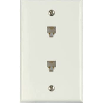 Image for Westek 1-Gang Duplex Phone Jack W/wall Plate, White Package Of 10 from HD Supply
