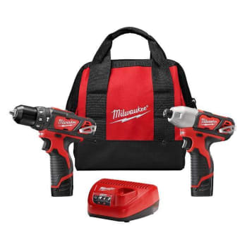 Image for Milwaukee M12 12v Cordless Hammer Drill/Impact Driver Combo Kit from HD Supply