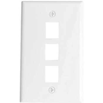 Image for Westek 1-Gang 3-Port Data Jack Wall Plate, White Package Of 10 from HD Supply