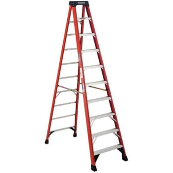 Werner 10 Ft Fiberglass Step Ladder 300 Lb Load Capacity Type Ia Duty Rating