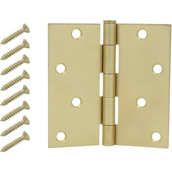 Image for Everbilt 4 In Satin Brass Square Corner Door Hinge from HD Supply