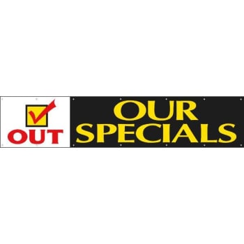 Image for Horizontal Check Mark Out Our Specials Banner, 20' X 4' from HD Supply