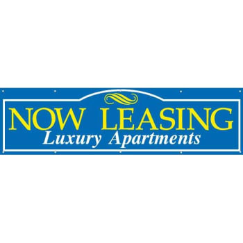 Image for Horizontal Now Leasing Luxury Apartments Banner, 15' x 4' from HD Supply
