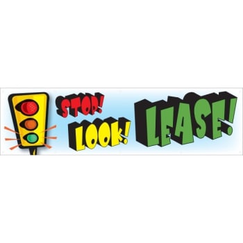 Image for Horizontal Stop! Look! Lease! Banner with Traffic Lights, 15' x 4' from HD Supply