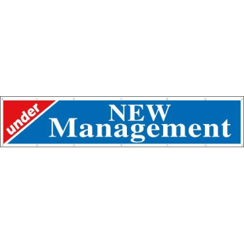 Image for Horizontal Under New Management Banner, Red/Blue, 20' x 4' from HD Supply
