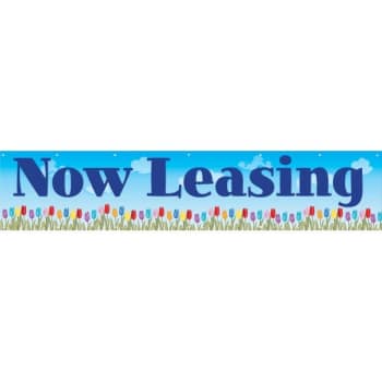 Image for Horizontal Now Leasing Banner, Tulips/Flowers, 20' x 4' from HD Supply