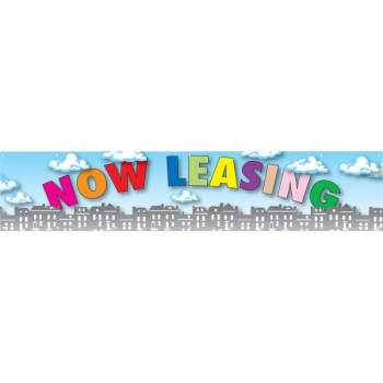Horizontal Now Leasing Banner, Houses, 20' X 4'