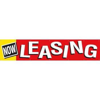 Image for Horizontal Now Leasing Banner, Red/Yellow, 20' x 4' from HD Supply
