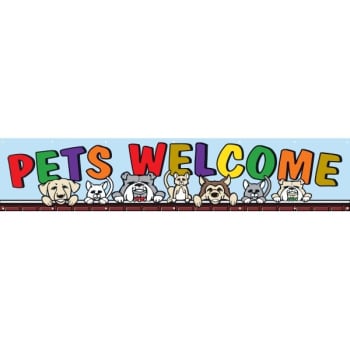 Image for Horizontal Pets Welcome Banner, Cats/Dogs, 20' x 4' from HD Supply