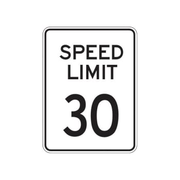 Image for "SPEED LIMIT 30" Sign, Reflective, 18 x 24" from HD Supply