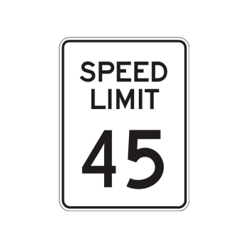 Speed Limit 45 Sign, Reflective, 18 x 24 | HD Supply