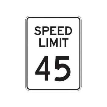 Image for Speed Limit 45 Sign, Reflective, 18 X 24 from HD Supply