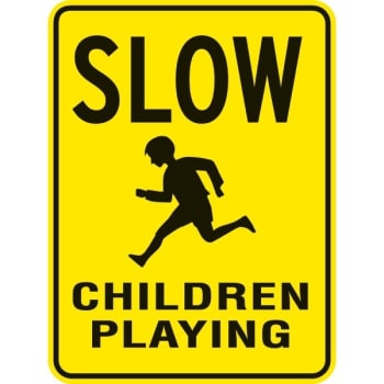 Image for Slow/Children Playing/Symbol Sign, High Intensity, 18 x 24 from HD Supply