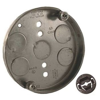 Image for Raco 4" X 1/2" D Round Ceiling Rated Fan Pan With Five 1/2" Knockouts from HD Supply