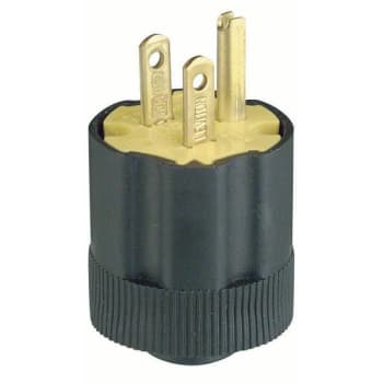 Leviton 3-Wire Rubber Plug, Black/yellow